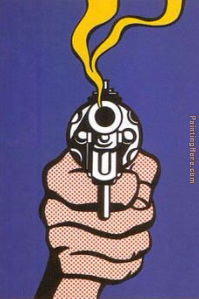 Gun in America painting - Roy Lichtenstein Gun in America art painting